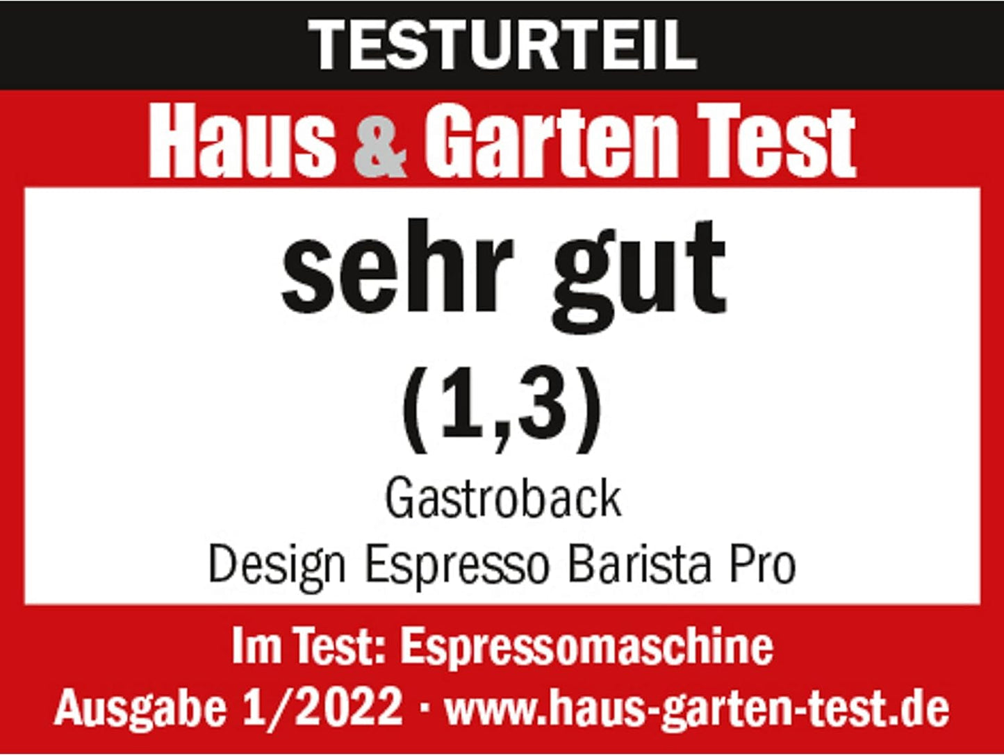 Cafetera espresso GASTROBACK con molinillo que incluye jarra de leche, prensador y portafiltro de acero inoxidable - Cafetera espresso Barista con espumador de leche - Cafetera espresso con 30 niveles de molienda