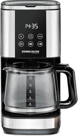 Cafetera espresso con filtro Rommelsbacher FKM 1000 - depósito de agua de 1,5 litros para 12 tazas de café, jarra de cristal, inicio diferido, función mantener caliente, función aroma, portafiltro extraíble 1x4