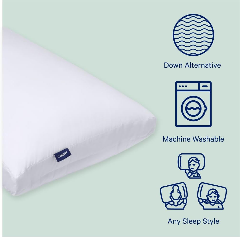 Casper Sleep Almohada de dormir original, tamaño king, blanco Naty Shop almohadas estándar