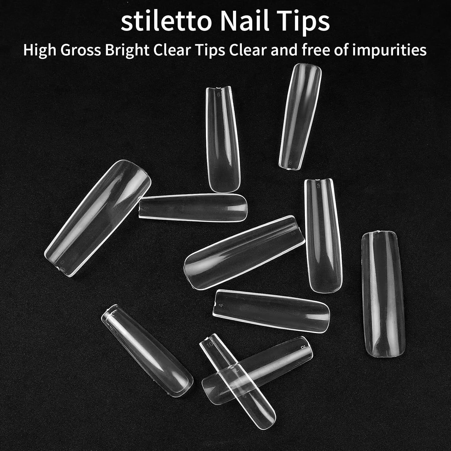 240 uñas artificiales transparentes, puntas de uñas postizas, uñas largas de cobertura completa, puntas de uñas de bailarina, puntas de uñas francesas de cobertura completa para manicura