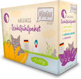 MjAMjAM - Comida húmeda premium para gatos - Paquete de bienestar con pollo, paquete de 12 (12 x 125 g) sin cereales con carne extra