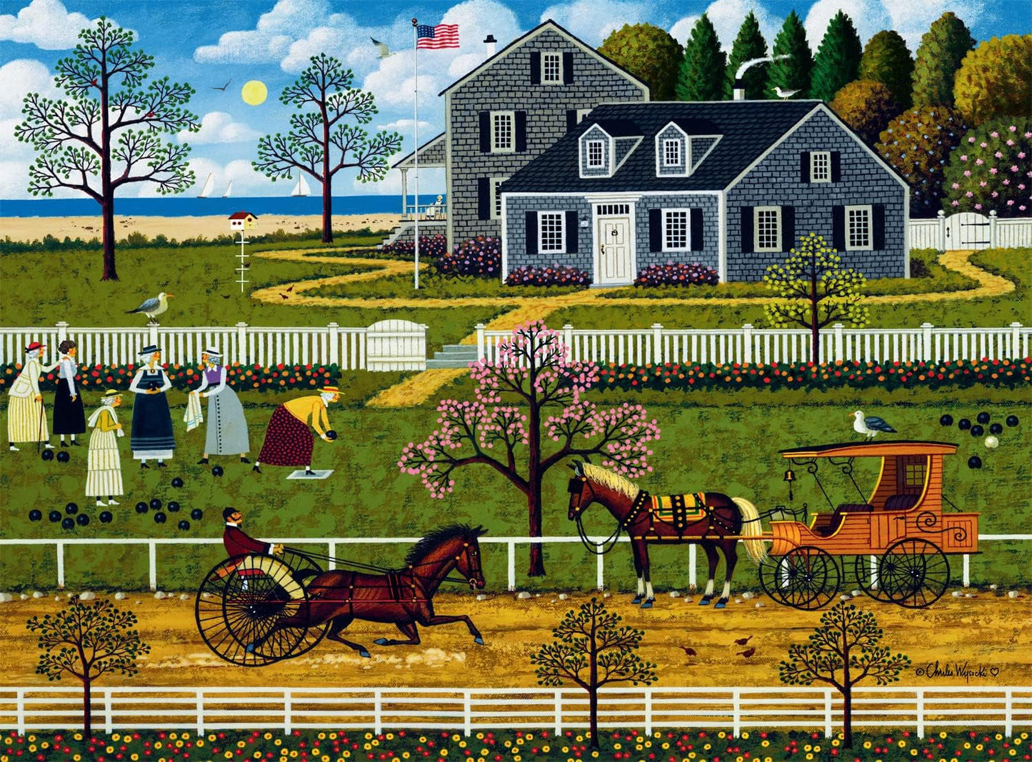 Buffalo Games - Charles Wysocki - Damas de bochas de Marthas Vineyard - rompecabezas de 1000 piezas Puzzle Naty Shop Charles Wysocki