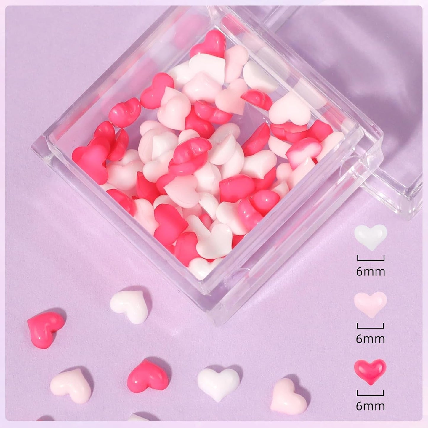Makartt Gel Adhesivo de Diamantes de Imitación - Juego de Pegamento de Uñas UV de 15 ml con Dijes de Uñas Rosas, Joyería de Uñas con Círculo de Corazón y Accesorios de Diseño de Uñas para Manicura en el Hogar, Regalo del Día de San Valentín