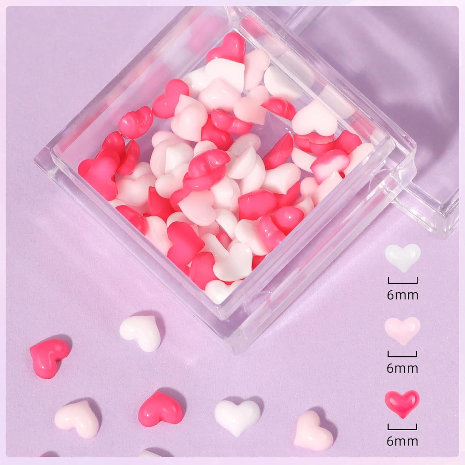 Makartt Gel Adhesivo de Diamantes de Imitación - Juego de Pegamento de Uñas UV de 15 ml con Dijes de Uñas Rosas, Joyería de Uñas con Círculo de Corazón y Accesorios de Diseño de Uñas para Manicura en el Hogar, Regalo del Día de San Valentín