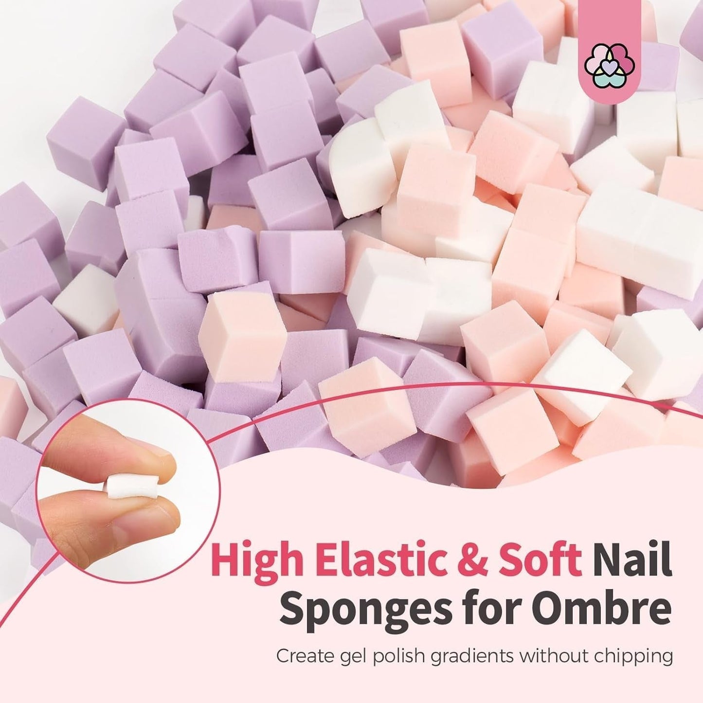 125 Nail Art Schwämme y 4 Krallen Nail Sponge Metallgreifer para Ombre y gradiente Nageldesign, Nagelkunst-Schwamm Pinsel, Maniküre Zubehör para Nägel, Nail Art Schwämme para Babyboomer Effekte DIY