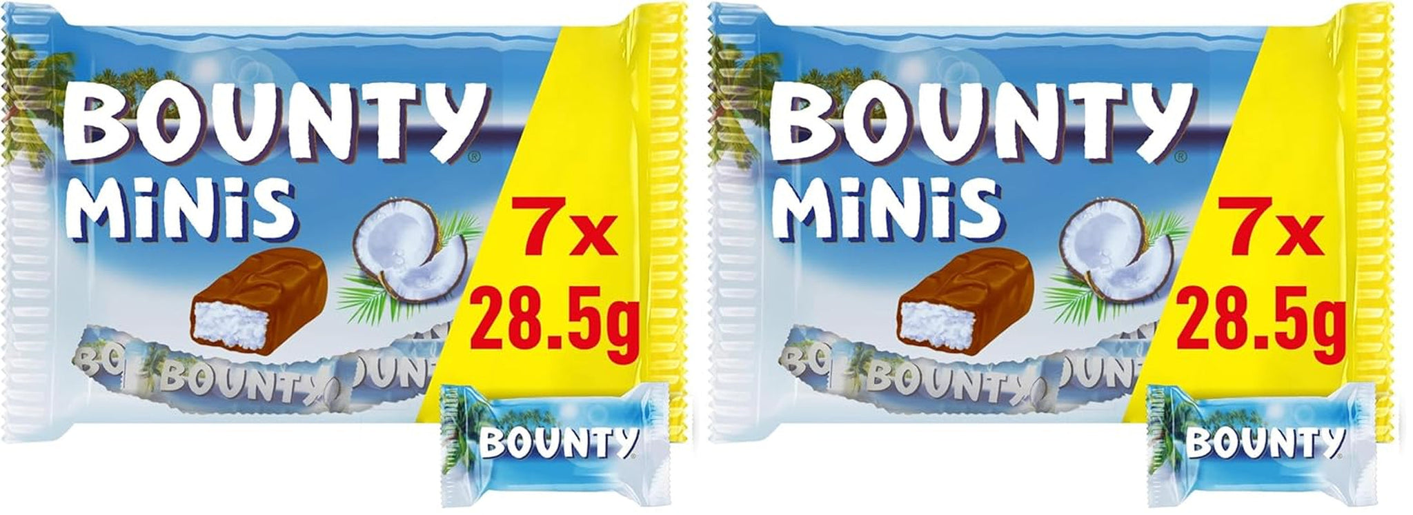 Paquete a granel de chocolate Bounty Minis, minibarras de chocolate finas con coco, 227 g, idea de regalo de chocolate, paquete a granel de chocolate