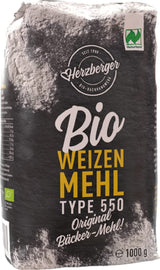 Harina de trigo Herzberger Bio Naturland Tipo 550, 1 kg