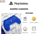 Character World: almohada con forma de controlador de Playstation con licencia oficial, diseño de auricular, almohada de felpa rellena | Perfecto para decoración de dormitorio o juego, almohadas estándar azules de Naty Shop.