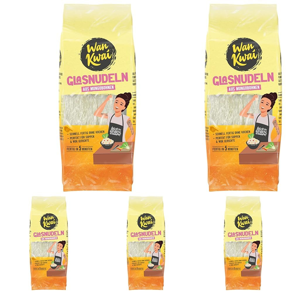 Fideos de cristal Wan Kwai 100 g – ¡Variedad asiática gourmet! Sin gluten, elaborado con almidón de frijol mungo y agua. Ideal para sopas, platos al wok y ensaladas. Textura delicada, lista en 5 minutos.