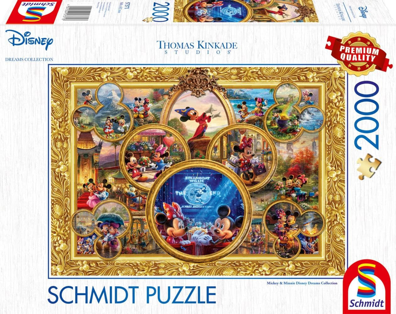 Schmidt Spiele 57371 Thomas Kinkade, Disney, Mickey & Minnie, Dream Collage 2, rompecabezas de 2000 piezas Puzzle Naty Shop Título predeterminado