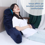 INFANZIA Almohada de lectura con reposabrazos, viscoelástica, soporte ergonómico para sofá y cama, azul marino