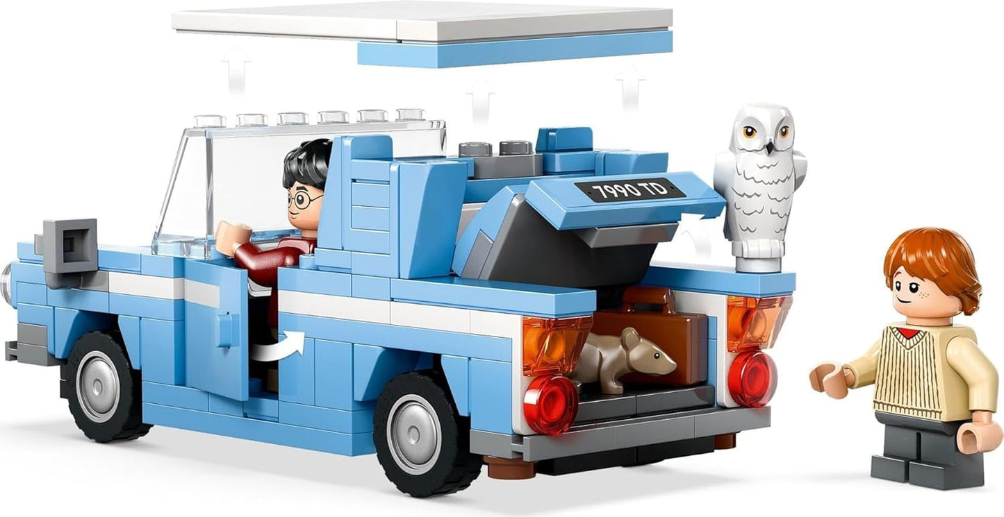 LEGO Harry Potter Coche de juguete de construcción Ford Volador Inglaterra para niños, regalo para niños, niñas y todos los fanáticos a partir de 7 años, set con 2 minifiguras que incluyen el juego de rol de Ron Weasley 76424 Juegos de construcción Besuche den LEGO-Store