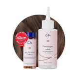 Set de tintes para el cabello permanente Cobertura 100% de canas Coloración casera 0% amoniaco Tintes para el cabello Tintes para el cabello multidimensionales Tintes para el cabello profesionales Naty Shop Tinte para el cabello Marrón medio Oro natural 5Ng