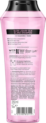 Gliss Champú Líquido Seda (250 ml), para cabello frágil y sin brillo Ducha y baño Naty Shop