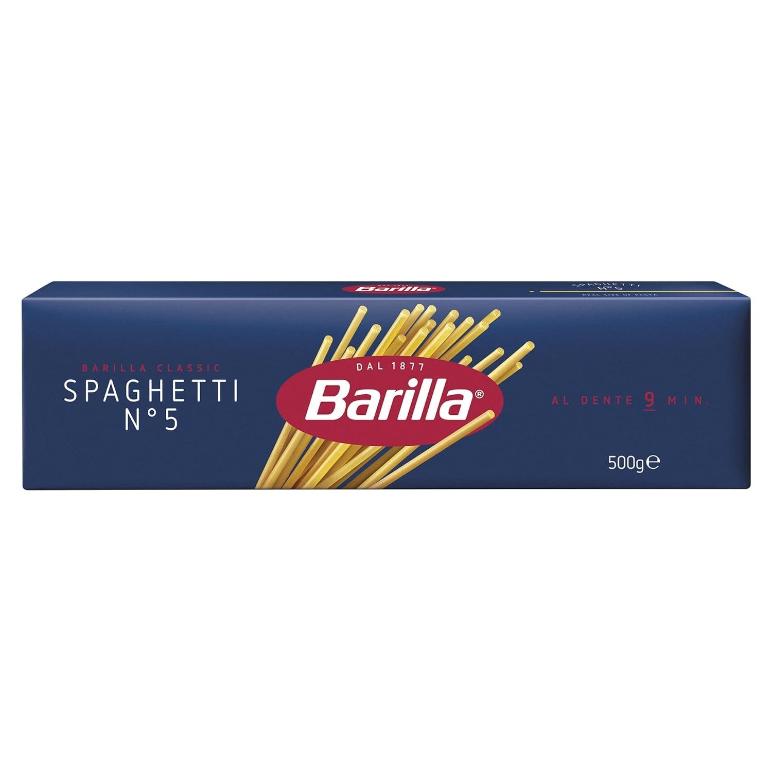 Barilla Pasta Klassische Spaghetti n.5 aus Hartweizen immer al dente de alta calidad, (1 x 500 g), insípido