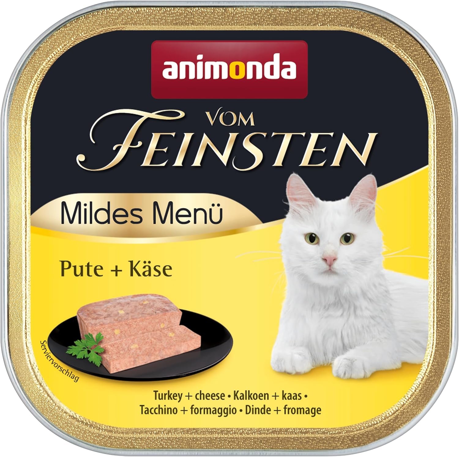 animonda vom Feinsten Mild Menu Mild Variety (32 x 100 g), comida húmeda para gatos sin cereales y sin azúcar, comida fácilmente digerible con carne de pavo