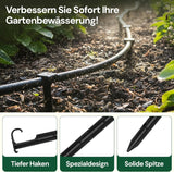 GARDENIX AquaPIN Anclaje para manguera de jardín, 50 unidades, estaca para el suelo, anclaje de fijación para manguera de goteo, manguera de riego, horquilla de conexión