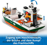 LEGO City Puerto con barco de carga, juguete de construcción para niños y niñas a partir de 8 años, idea de regalo para niños, grúa para contenedores, barco de juguete y 8 minifiguras 60422 Juegos de construcción Besuche den LEGO-Store