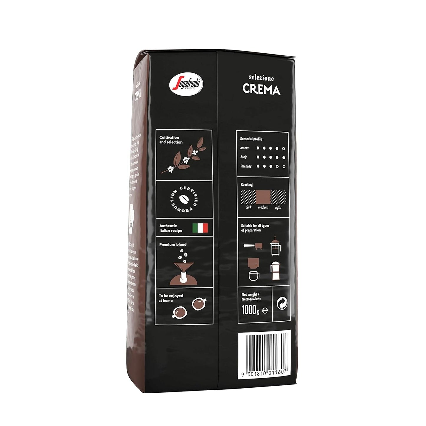 Frijoles Crema Segafredo Zanetti Selezione, paquete de 6 (1 x 1 kg)