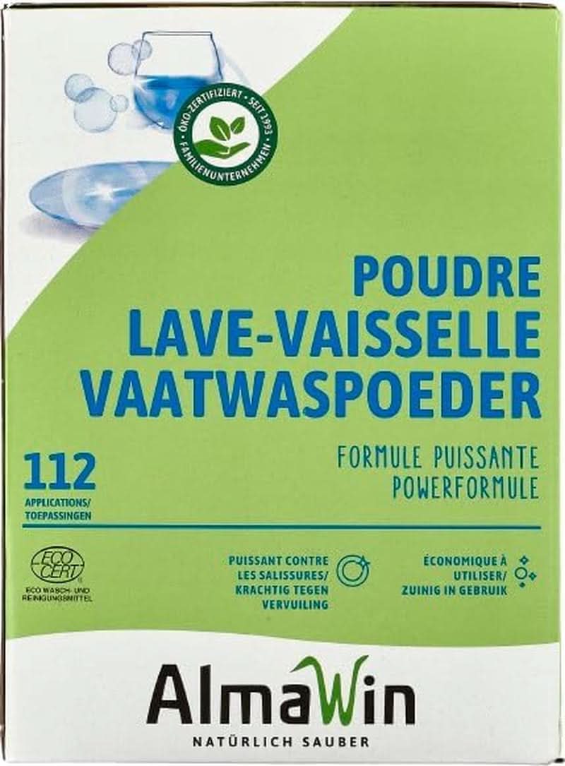Almawin eco, detergente en polvo 2,8kg, 112 dosis, dosificable para diferentes cantidades de vajilla Naty Shop