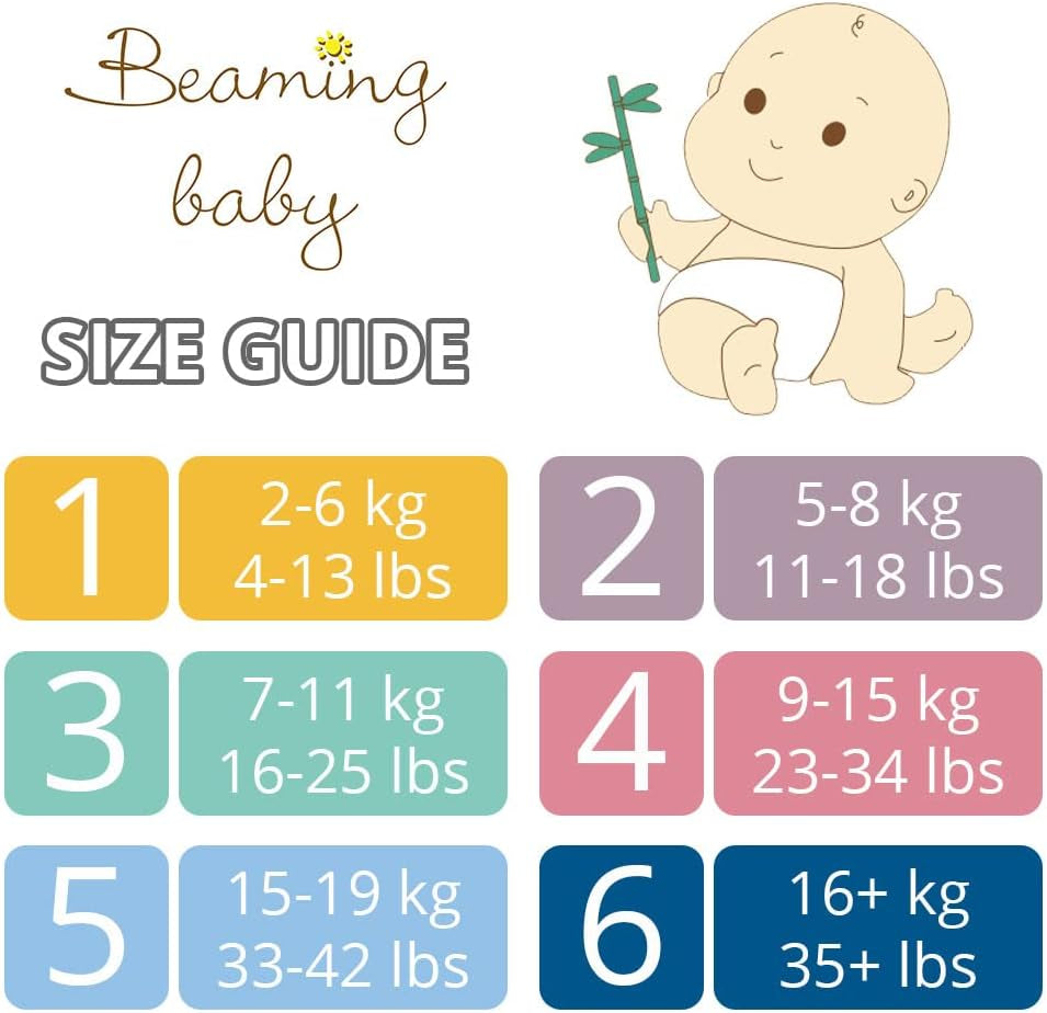 Pañales de Bambú Orgánico Talla 6 Apto para 16+kg Paquete de 20 Pañales