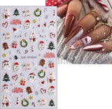 Pegatinas navideñas 3D para uñas, 4 hojas, pegatinas 5D para uñas, pegatinas estereoscópicas para uñas, decoraciones, accesorios de diseño de uñas