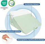 Almohada de cuña ajustable para niños, almohada de lectura de espuma de alta densidad para cama y sofá, almohada ergonómica para cabeza de cuña para apnea de reflujo del sueño, almohada para piernas/almohada de espalda para jugar y leer (verde)