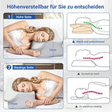 NVKHG Almohada De Espuma Viscoelástica Almohada Ergonómica para El Cuello Almohada para La Cabeza, Almohada De Espuma Viscoelástica Almohada para La Cabeza para Dormir De Lado, Boca Arriba Y Boca Abajo para Mejorar La Calidad del Sueño, 60X41X13/11Cm Almohadas Ortopédicas Cervicales Naty Shop