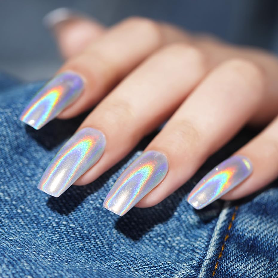 Polvo de uñas cromado Aurora Ice Shimmer polvo de pigmento cromado 4 Uds polvo cromado Nägel Nail Art Nageldesign