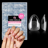 Puntas de uñas de Gel de bailarina, 216 Uds., 12 tamaños, puntas de uñas de Gel suave, juego de extensiones de uñas de cobertura completa, arte semimate DIY para el hogar