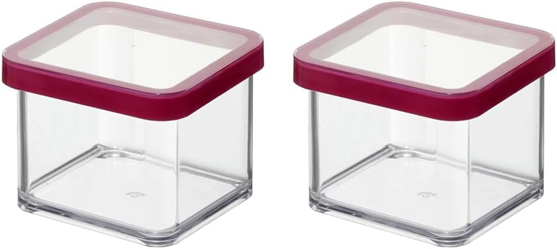 Rotho Loft Juego de 5 Botes de Conservación con Tapa, Varios Tamaños, Plástico de Calidad Alimentaria (PP) Sin BPA, Transparente/Rojo, (21,4 x 21,4 x 23,5 cm) Naty Shop Cajas de Conservación de Alimentos 0,5 L Cuadradas (Pack de 2)