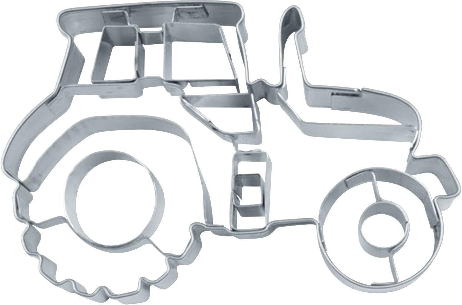 Städter 090187 Cortador de galletas, tipo tractor, acero inoxidable, aprox. 7,5 cm, plateado
