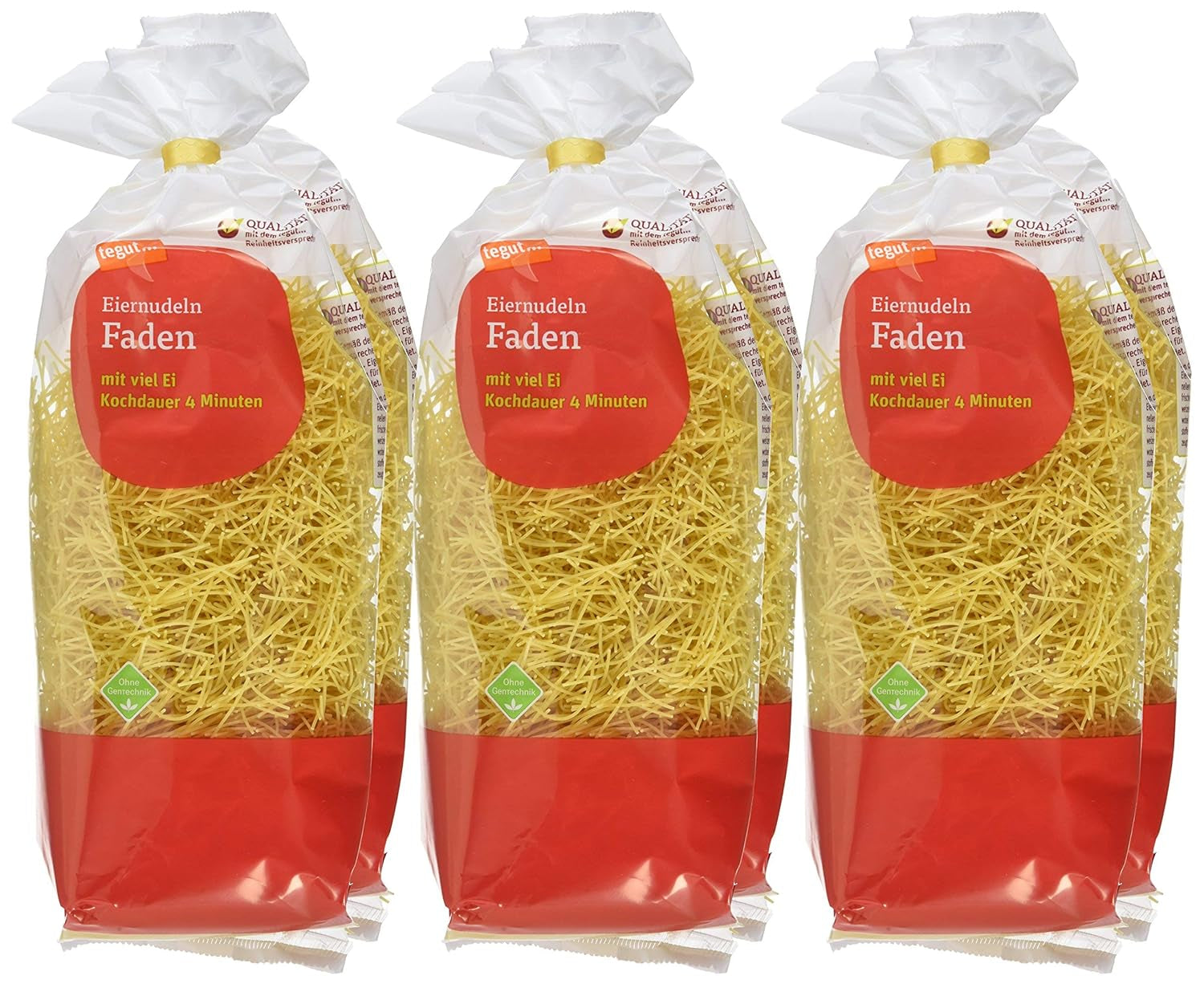 tegut... Fideos al huevo Pack de 6 (6 x 250g)