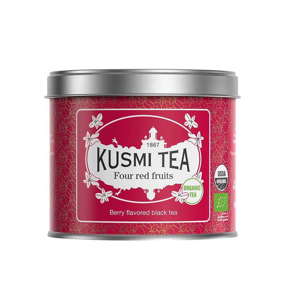 Té Kusmi - Earl Grey Intense - Té negro Earl Grey orgánico con bergamota fuerte y limón picante - Té a granel - Caja de metal de 100 g - Cantidad para unas 50 tazas