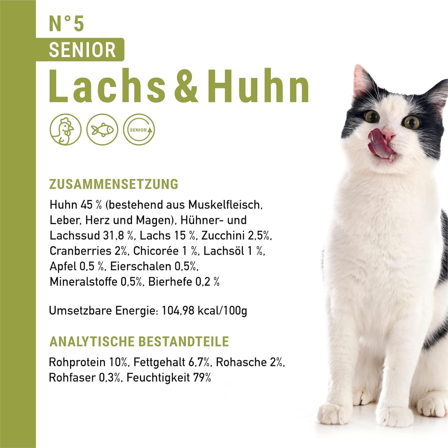 catz finefood Senior Collection Katzenfutter nass - Premium Nassfutter für Ihre Senior Katze - getreidefrei, ohne Zucker, hoher Fleischanteil, Vitamine & Mineralien (6 dosis de 200 g)