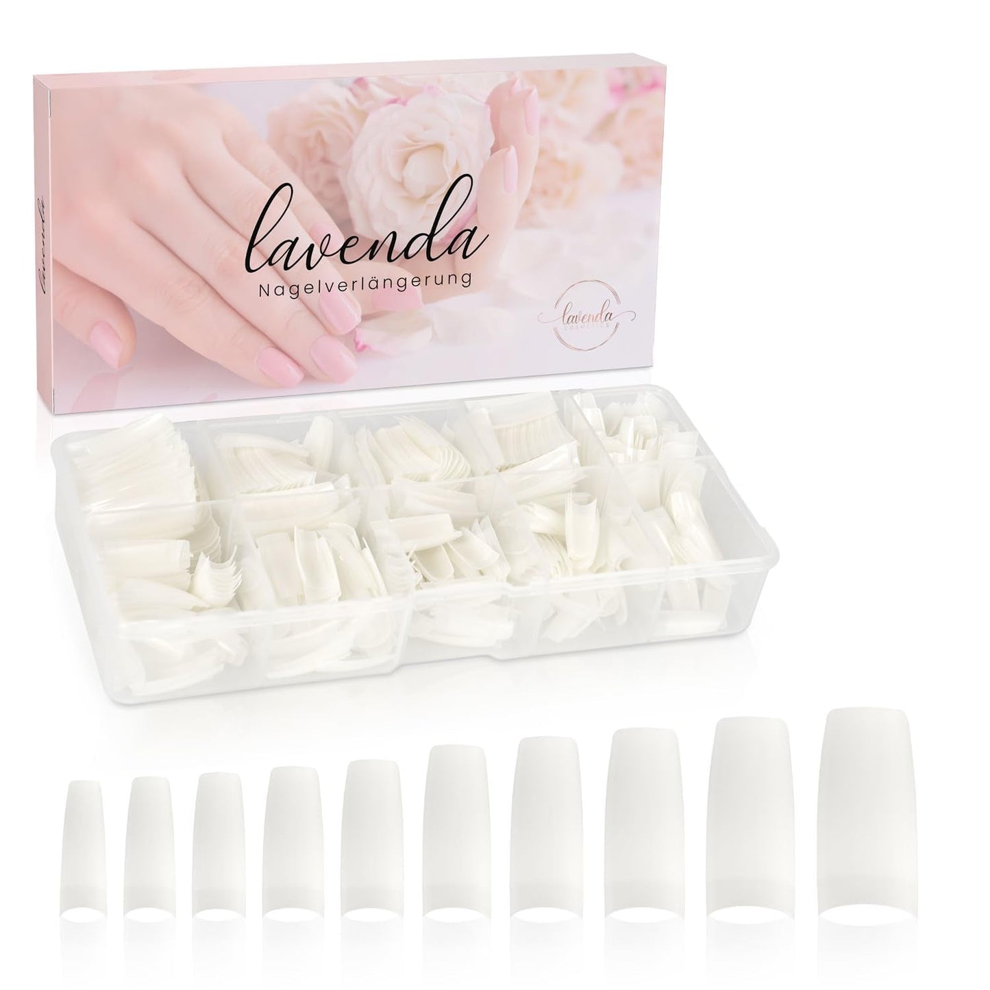 ® Uñas artificiales adhesivas 500 piezas de uñas postizas - Uñas de gel estables - Uñas de calidad de estudio (color natural)