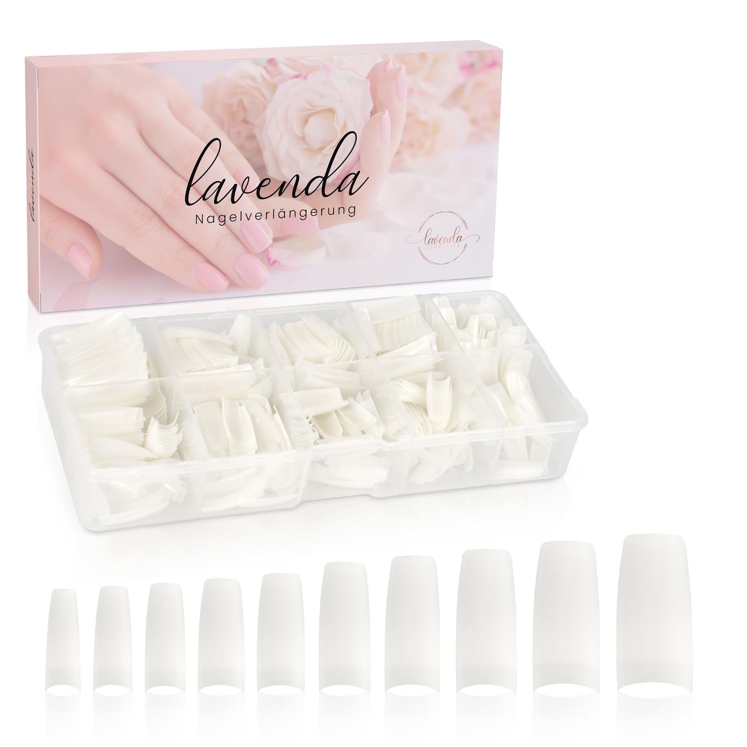 ® Uñas artificiales adhesivas 500 piezas de uñas postizas - Uñas de gel estables - Uñas de calidad de estudio (color natural)