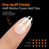Modelones Puntas de Uñas 216 Piezas - Juego de Puntas de Uñas de Cobertura Completa, Juego de Puntas de Gel Suave, Puntas de Uñas de Resina PMMA Prepulido, Pegamento DIY en Uñas Artificiales, Almendras Cortas XS