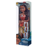 Muñeca Disney Princesa Moana de 80 cm de Jakks Pacific Muñeca móvil con cepillo para peinar sus rizos ondulados Vestido inspirado en la película Collar con colgante desmontable Muñecas Naty Shop