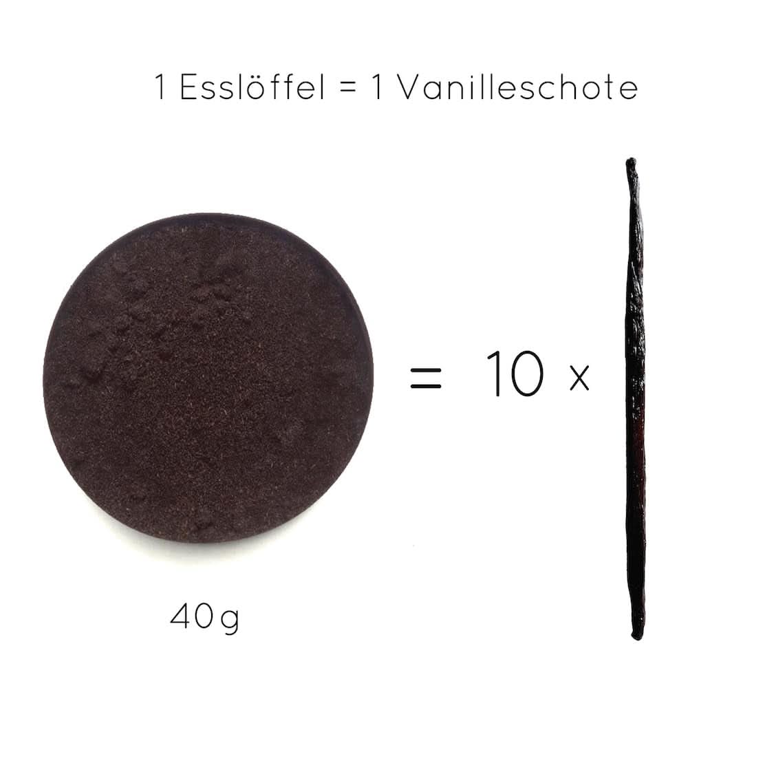 Vainilla en polvo premium de auténticas vainas de vainilla, natural, sin azúcar, sin aditivos, de comercio justo, vegana (40 g sin caja) de Vanilla Campaign® Flavors Naty Shop