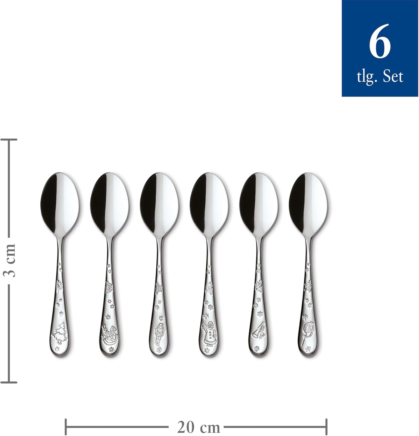 Villeroy & Boch - Toy'S Delight juego de cucharas de café 6 piezas Silver Platinum, apto para lavavajillas Cocina Naty Shop