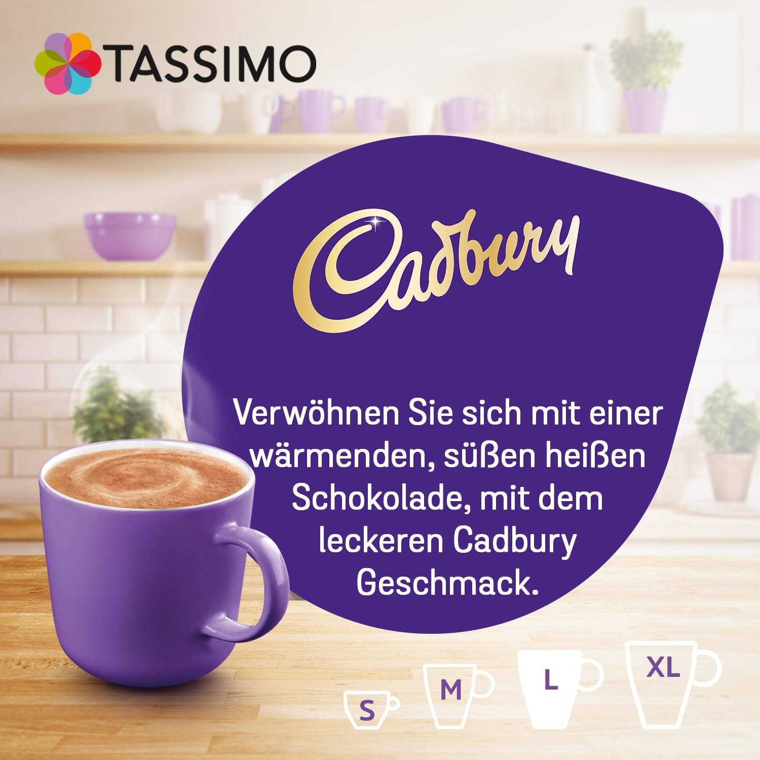 Tassimo Kapseln Cadbury Kakao, 5 x 10 almohadillas, 50 Kakaokapseln
