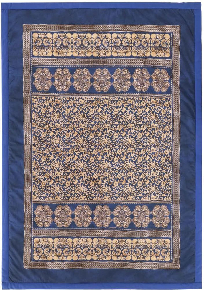 BASSETTI algodón cuadros TORCELLO color AZUL OSCURO B1 medida 135X190 Edredones y edredones Naty Shop Azul oscuro 135X190