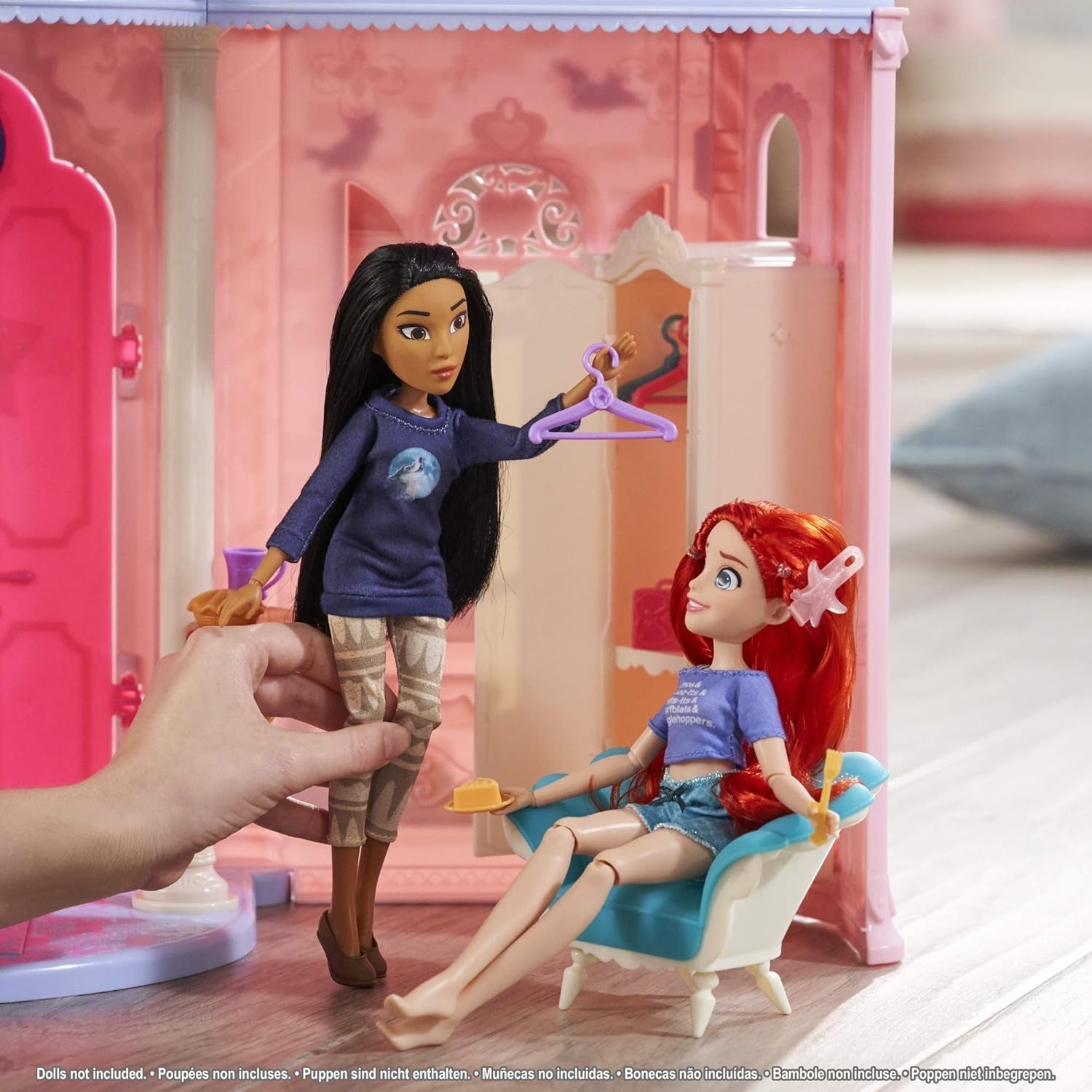 Casa de Muñecas Comfy Squad Castillo de Princesas Disney con 6 Muebles y 16 Accesorios Juguete para Niñas de 5 Años Casas de Muñecas Naty Shop
