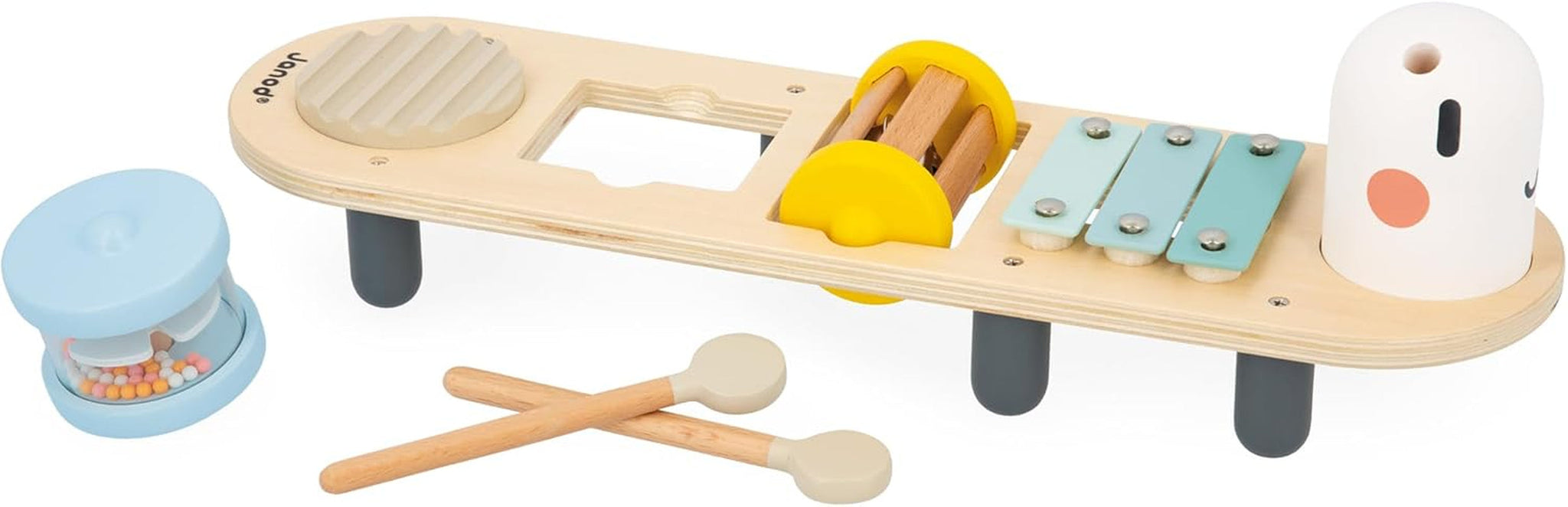 Janod - Pistas musicales Sweet Cocoon - 5 actividades musicales para niños - Educación musical temprana - Juguete de madera FSC - A partir de 12 meses, J04058 Baby Toys Naty Shop