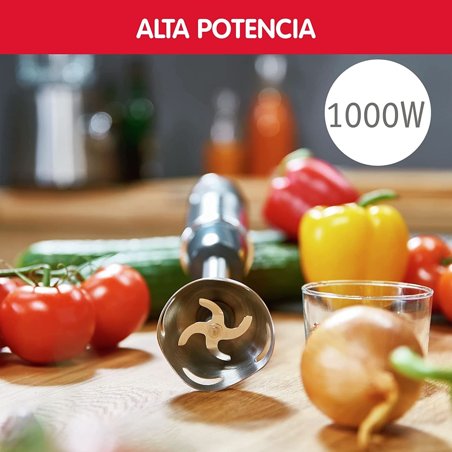DD6558 DD655810 Batidora de mano Quickchef 3 en 1, tecnología Powelix, 3 Zubehörteile, Edelstahl, Stahl/Negro Cocina Naty Shop