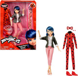 BANDAI - Miraculous Ladybug - Muñeca de moda Marinette y Ladybug - Muñeca articulada de 26 cm con 2 trajes - Muñeca articulada Miraculous Toy - Juguete para edades de 4 años en adelante - P50355
