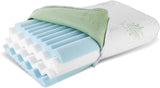 Almohada de soporte para el cuello viscosa Maximex, Almohada de soporte transpirable con relleno de espuma ergonómico, Almohada de soporte para el cuello ajustable en altura y altura para un sueño reparador, Con aloe vera Almohadas estándar Naty Shop