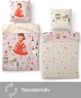 Skybrands Bettwäsche Prinzessin 135X200 [Mit Beutel] Einhorn Mädchen Bettwäsche Baumwolle 2 TLG. 1X Bettbezug 1X Kissenbezug Tienda Naty