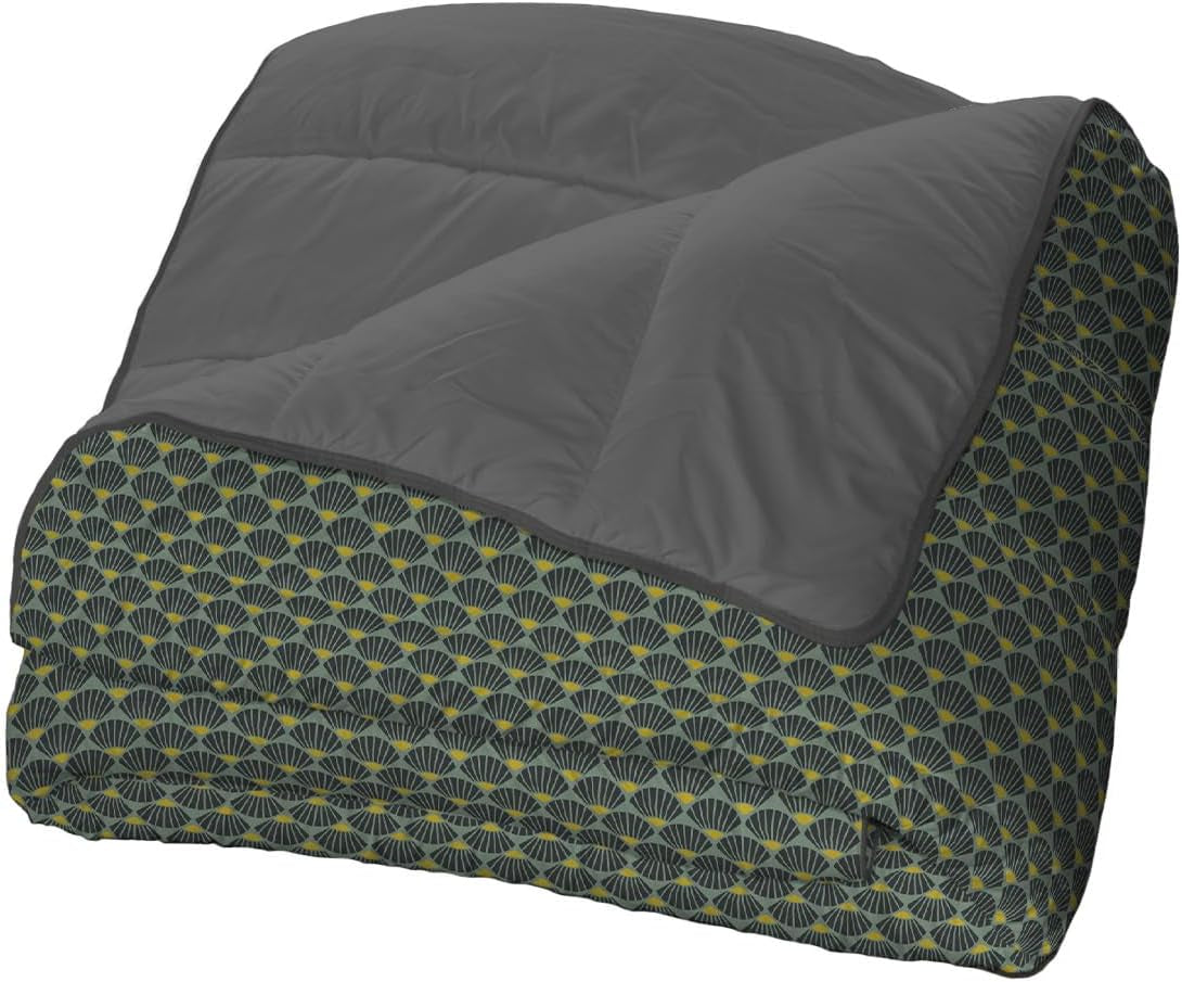 Bleu Câlin Edredón Hermance estampado 1 persona, poliéster, azul/gris, 140 x 200 cm Edredones y edredones Naty Shop Verde/gris 220 x 240 cm